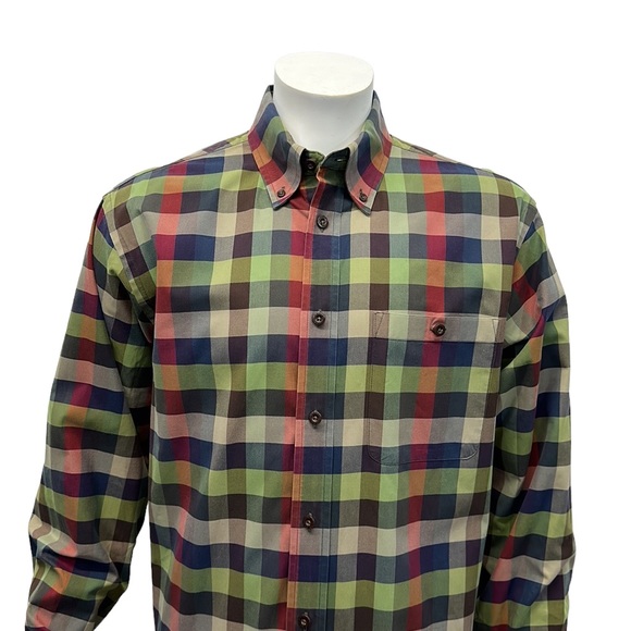 Orvis Signature Twill Multi Color Checkered Button Down Long Sleeve Shirt Large - Picture 5 of 10